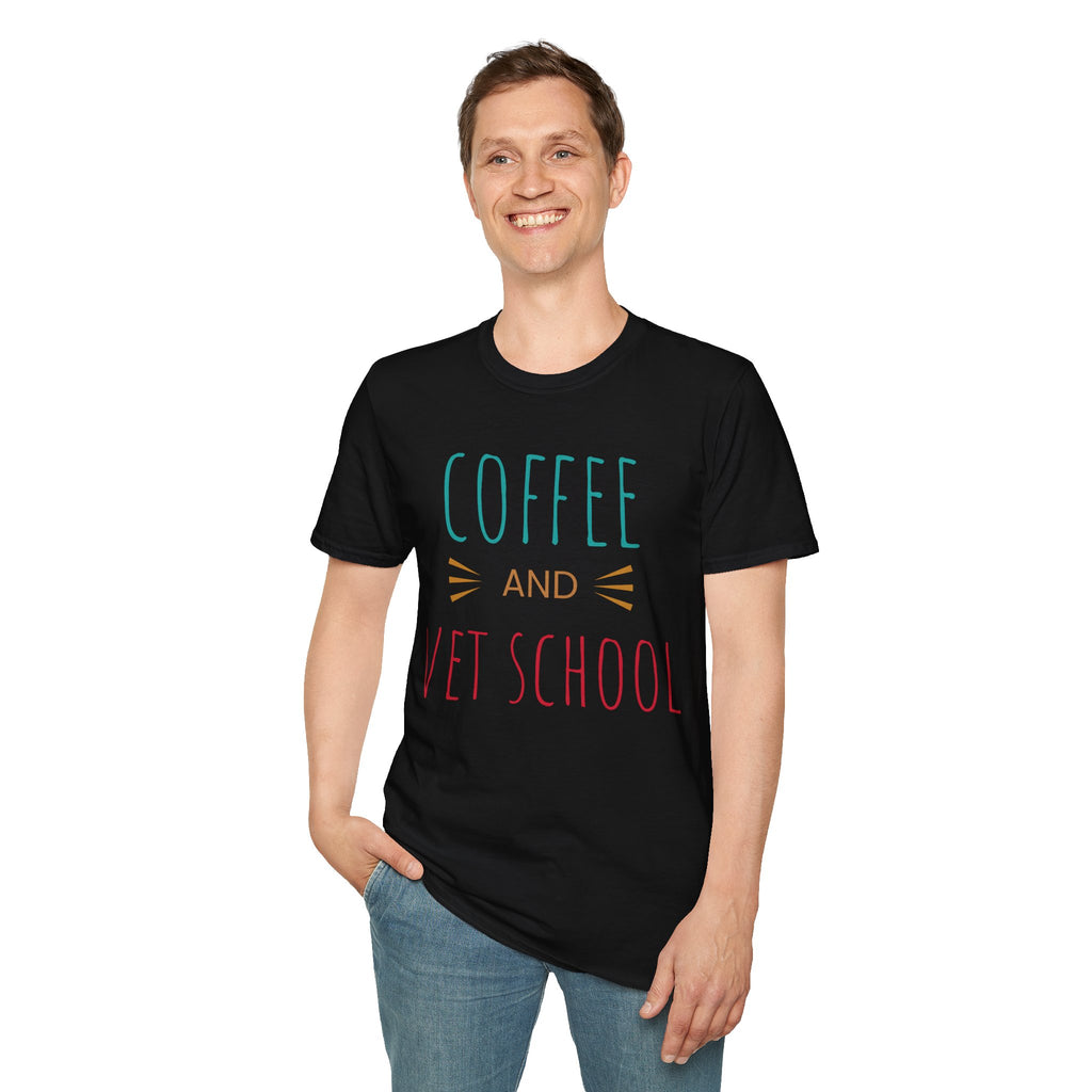 Coffee and Vet School T-Shirt — Veterinary Student Gift
