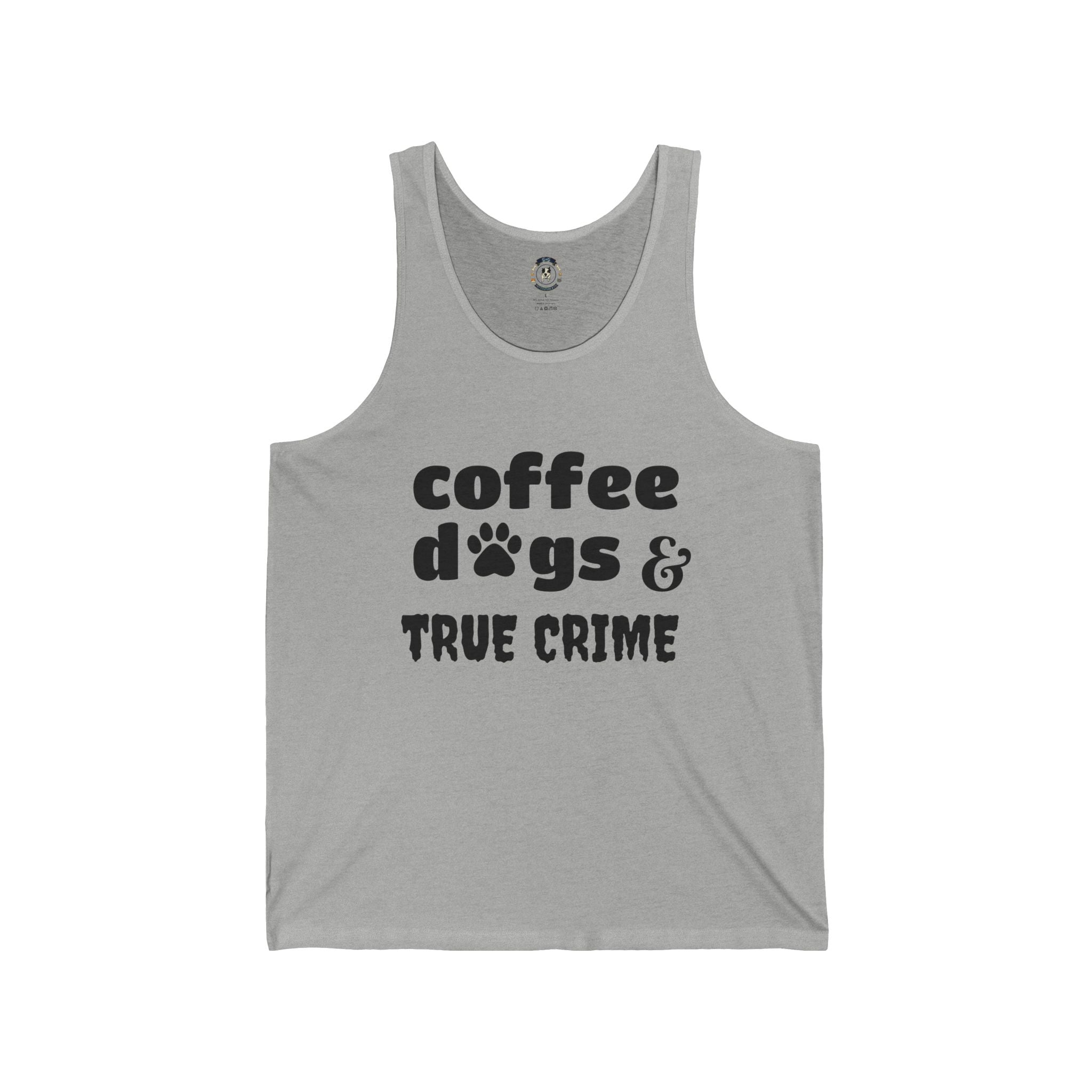 Coffee, dogs and true crime-Unisex Jersey Tank