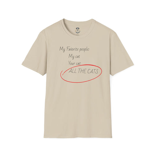 All The Cats T‑Shirt — Funny Cat Lover Tee ("My Favorite People: All The Cats")