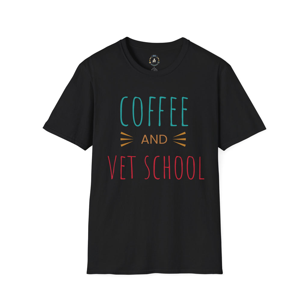 Coffee and Vet School T-Shirt — Veterinary Student Gift
